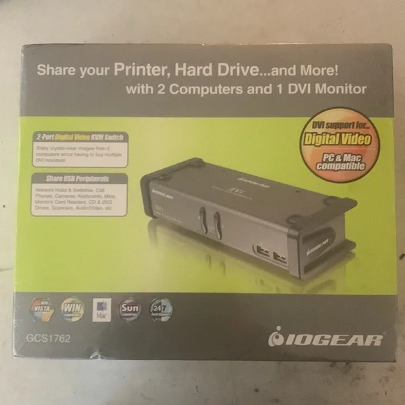 IOGEAR 2-Port DVI KVMP Switch with Audio and Cables, GCS1762 - Picture 2 of 7